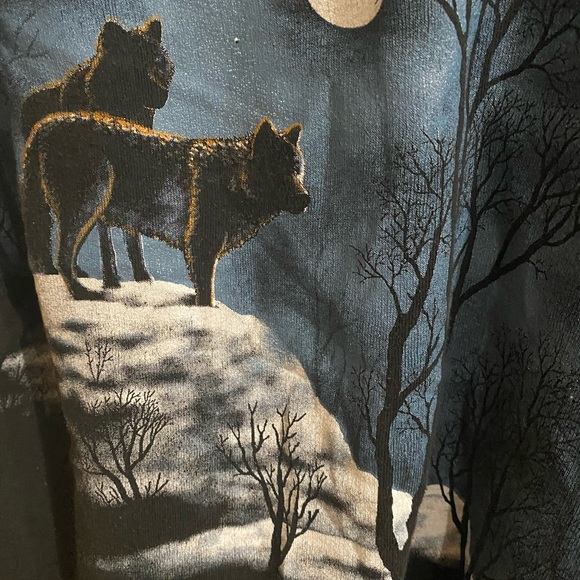❌SOLD❌Vintage - Art Unlimited - All over Wolf print sweatshirt - Picture 5 of 10